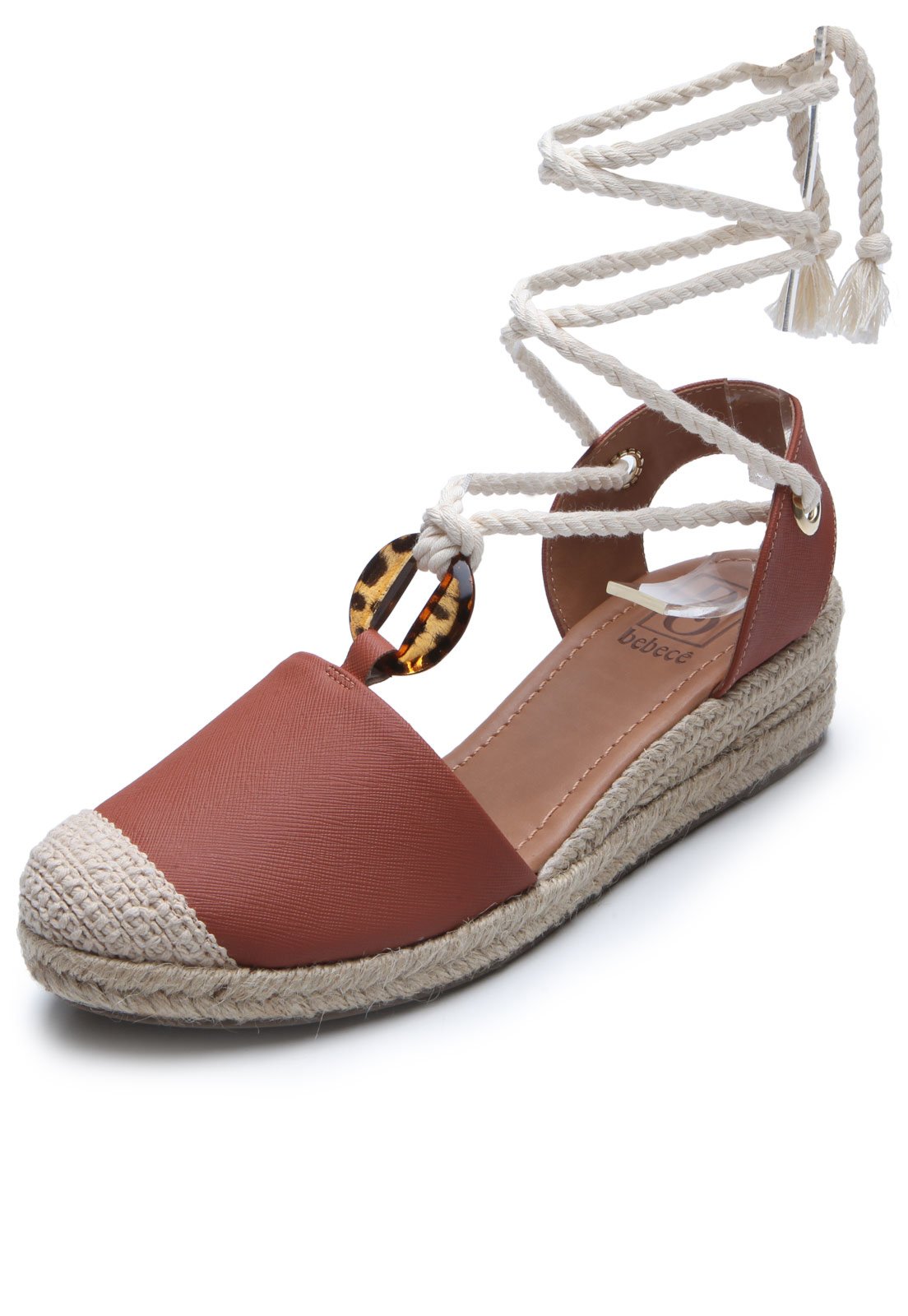 sandália bebecê espadrille caramelo