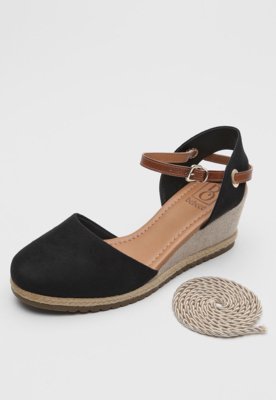 sandália bebecê espadrille preta