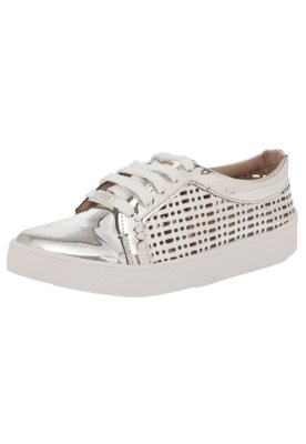 tenis bebece branco com prata