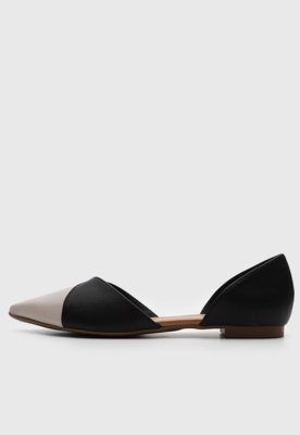 Sapatilha Slingback Bebecê Color Block Preta