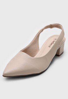 Scarpin Slingback Bebecê Liso Off-White