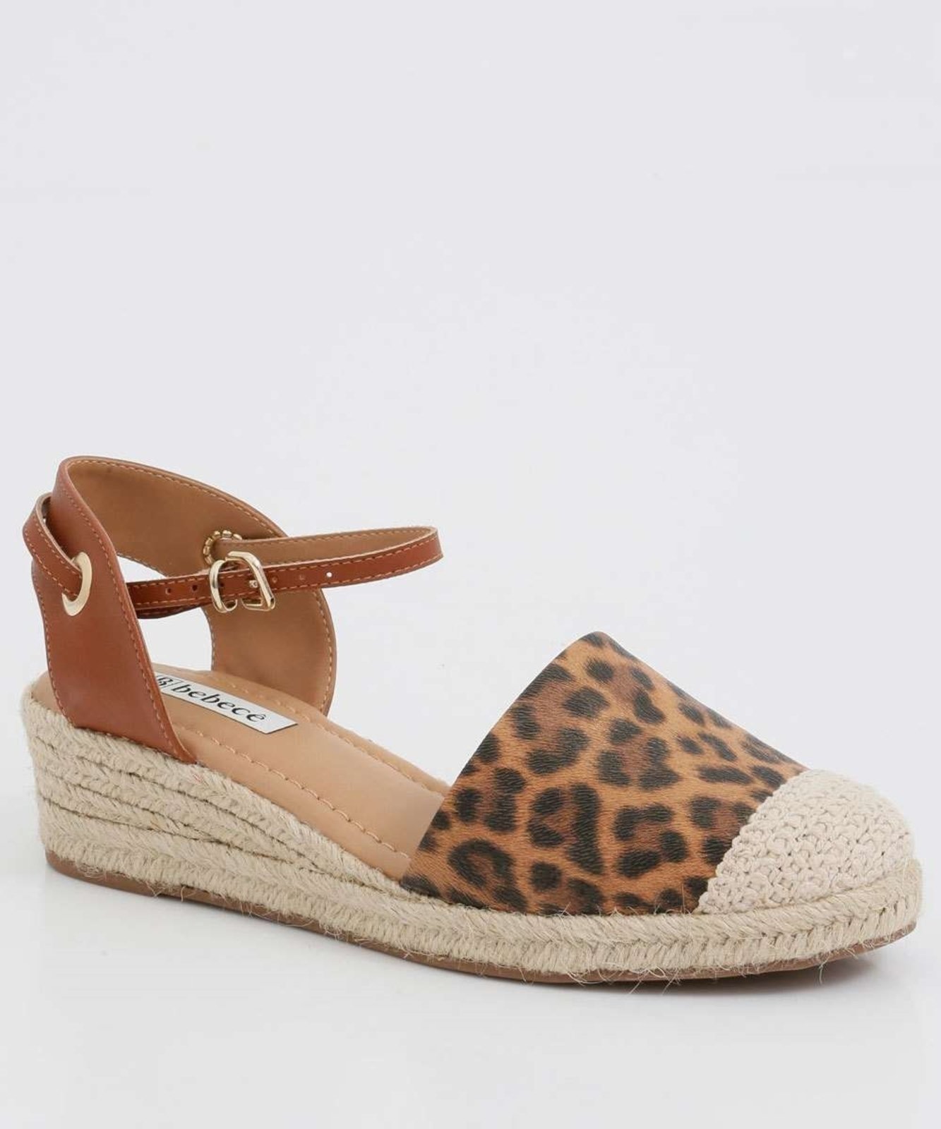 Sandalia anabela hot sale animal print