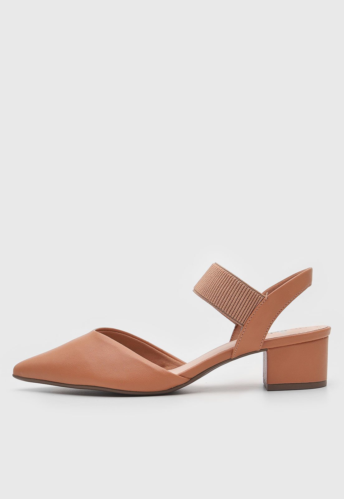 Scarpin Slingback Bebecê Liso Caramelo