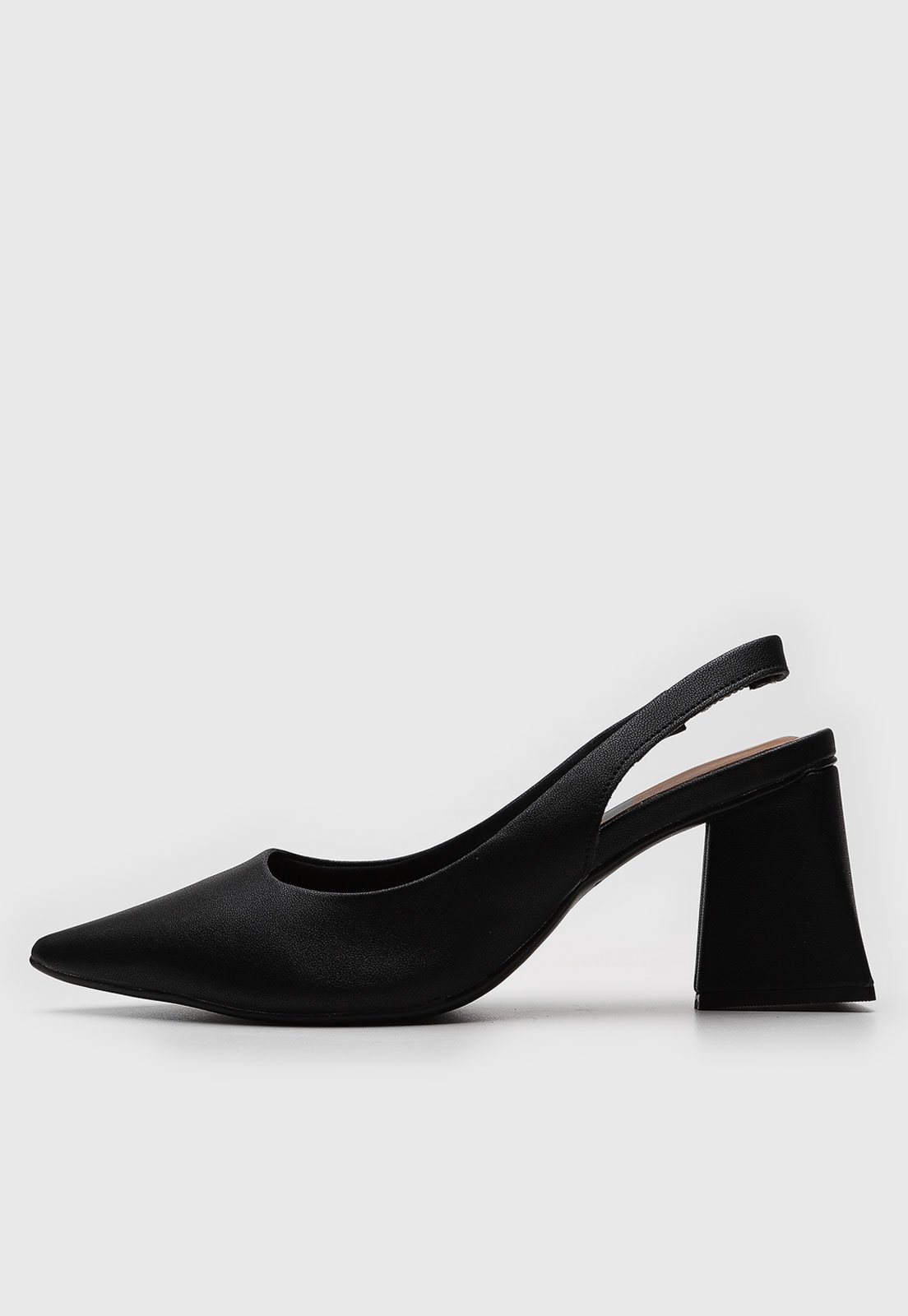 Scarpin Slingback Bebecê Liso Preto