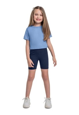 Bermuda Ciclista para Menina Bee Loop Azul