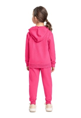 Calça Infantil Unissex em Moletom Bee Loop Rosa