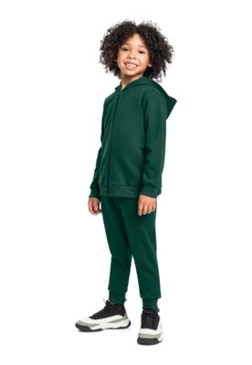 Calça Infantil Unissex em Moletom Bee Loop Verde