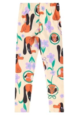 Calça Legging Infantil em Cotton Bee Loop Bege