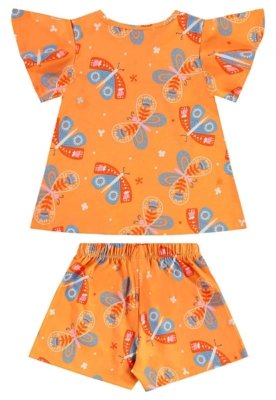 Conjunto Bata e Short Menina Bee Loop Amarelo