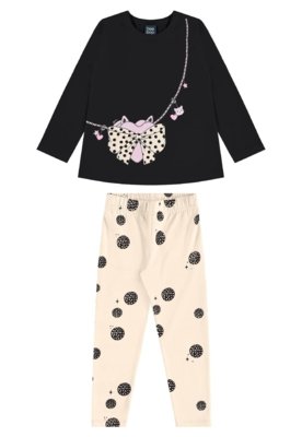 Conjunto Blusa Calça Legging Bee Loop Branco
