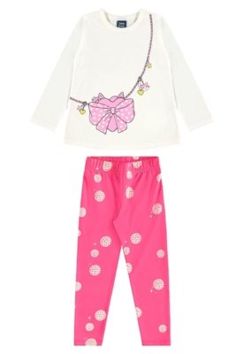 Conjunto Blusa Calça Legging Bee Loop Branco