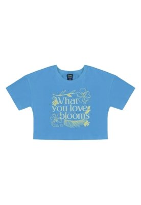 Conjunto Blusa Cropped Short-Saia Bee Loop Azul