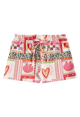 Conjunto Blusa Short Estampado Bee Loop Bege