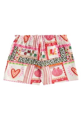 Conjunto Blusa Short Estampado Bee Loop Bege
