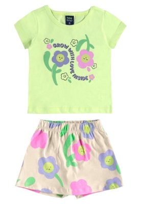 Conjunto Blusa e Short-Saia Bee Loop Verde