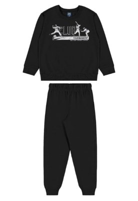 Conjunto Blusão Club Classic Calça Bee Loop Preto