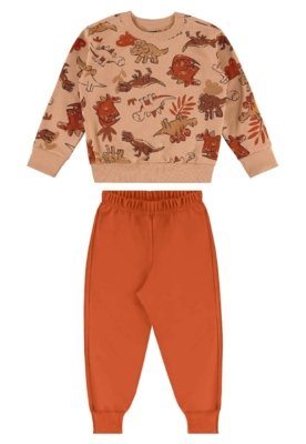 Conjunto Blusão Dinos e Calça Bee Loop Azul