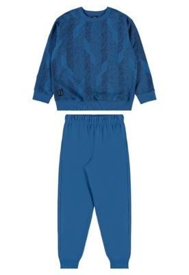 Conjunto Blusão Listrado e Calça Bee Loop Cinza