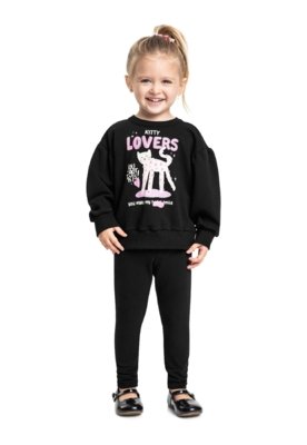 Conjunto Blusão Lovers e Calça Bee Loop Preto