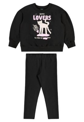 Conjunto Blusão Lovers e Calça Bee Loop Preto