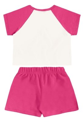 Conjunto Cropped Cerejinha e Short Bee Loop Off-White