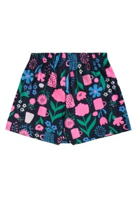 Conjunto Cropped e Short-Saia Floral Bee Loop Bege