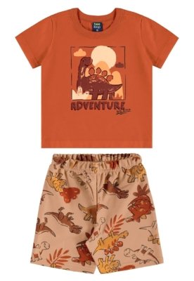 Conjunto Dino Adventure Infantil Bee Loop Branco