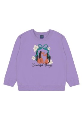 Conjunto Flores e Focinhos Menina Bee Loop Roxo