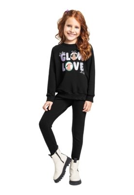 Conjunto Glow Love Legging Bee Loop Preto