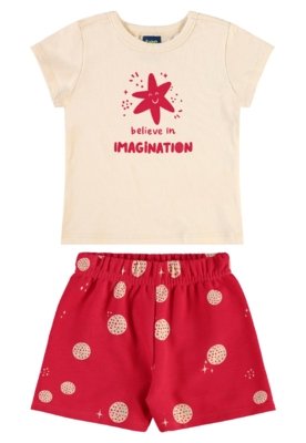 Conjunto Imagination para Menina Bee Loop Branco