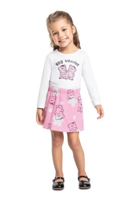 Conjunto Infantil Abraço de Amigo Bee Loop Branco