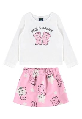 Conjunto Infantil Abraço de Amigo Bee Loop Branco