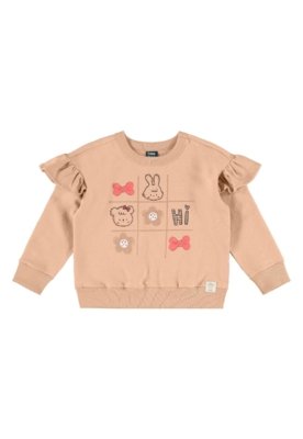 Conjunto Infantil Blusão e Legging Bee Loop Marrom