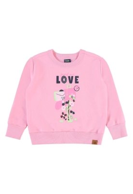 Conjunto Infantil Moletom Glitter Bee Loop Rosa