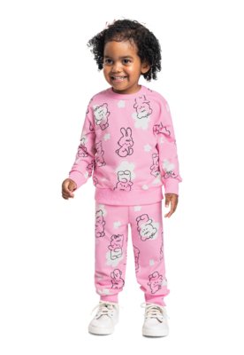 Conjunto Infantil Ursos e Coelhos Bee Loop Marrom