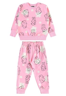 Conjunto Infantil Ursos e Coelhos Bee Loop Marrom