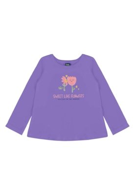 Conjunto Infantil com Blusa e Shorts-Saia Bee Loop Roxo