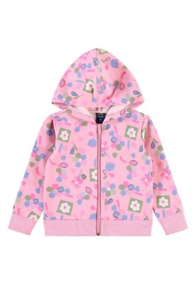 Conjunto Infantil em Moletom Floral Bee Loop Azul