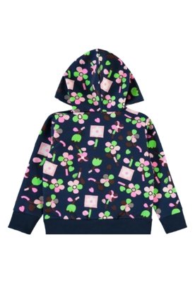Conjunto Infantil em Moletom Floral Bee Loop Azul