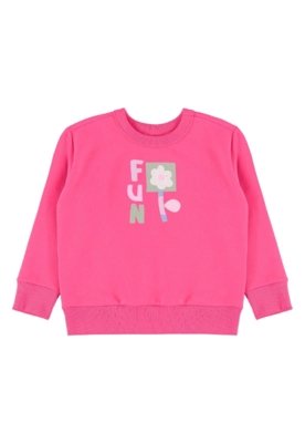 Conjunto Infantil em Moletom Florido Bee Loop Rosa