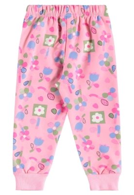 Conjunto Infantil em Moletom Florido Bee Loop Rosa