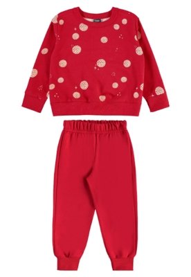 Conjunto Menina Blusão e Calça Bee Loop Bege