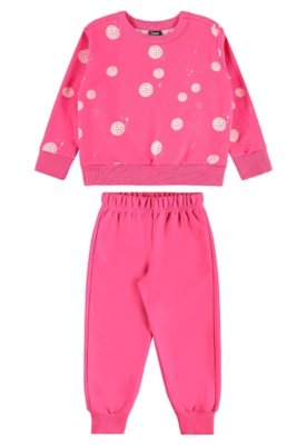 Conjunto Menina Blusão e Calça Bee Loop Bege