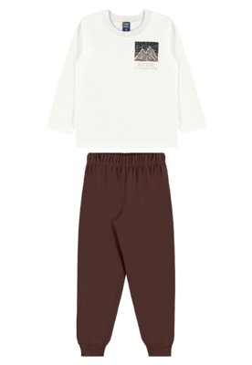 Conjunto Outside Infantil Camiseta Bee Loop Branco
