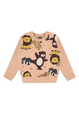 Conjunto Peludinhos Blusão Bee Loop Marrom