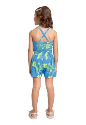 Conjunto Regata Cropped e Short Bee Loop Azul