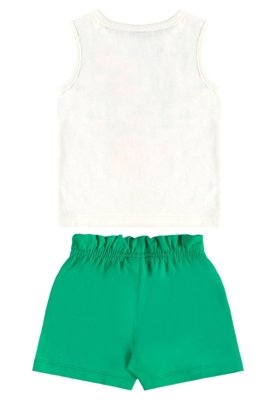 Conjunto Regata Florezinhas Short Bee Loop Bege