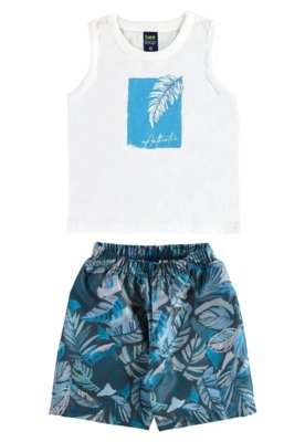Conjunto Tropical Regata Bermuda Bee Loop Branco
