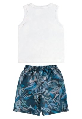 Conjunto Tropical Regata Bermuda Bee Loop Branco