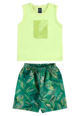 Conjunto Tropical Regata Bermuda Bee Loop Verde